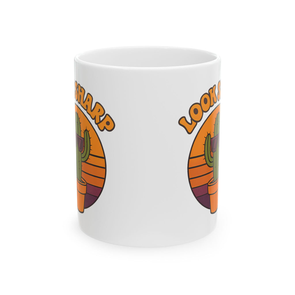 Look Sharp Funny Retro Cactus Plant Lover Coffee Mug