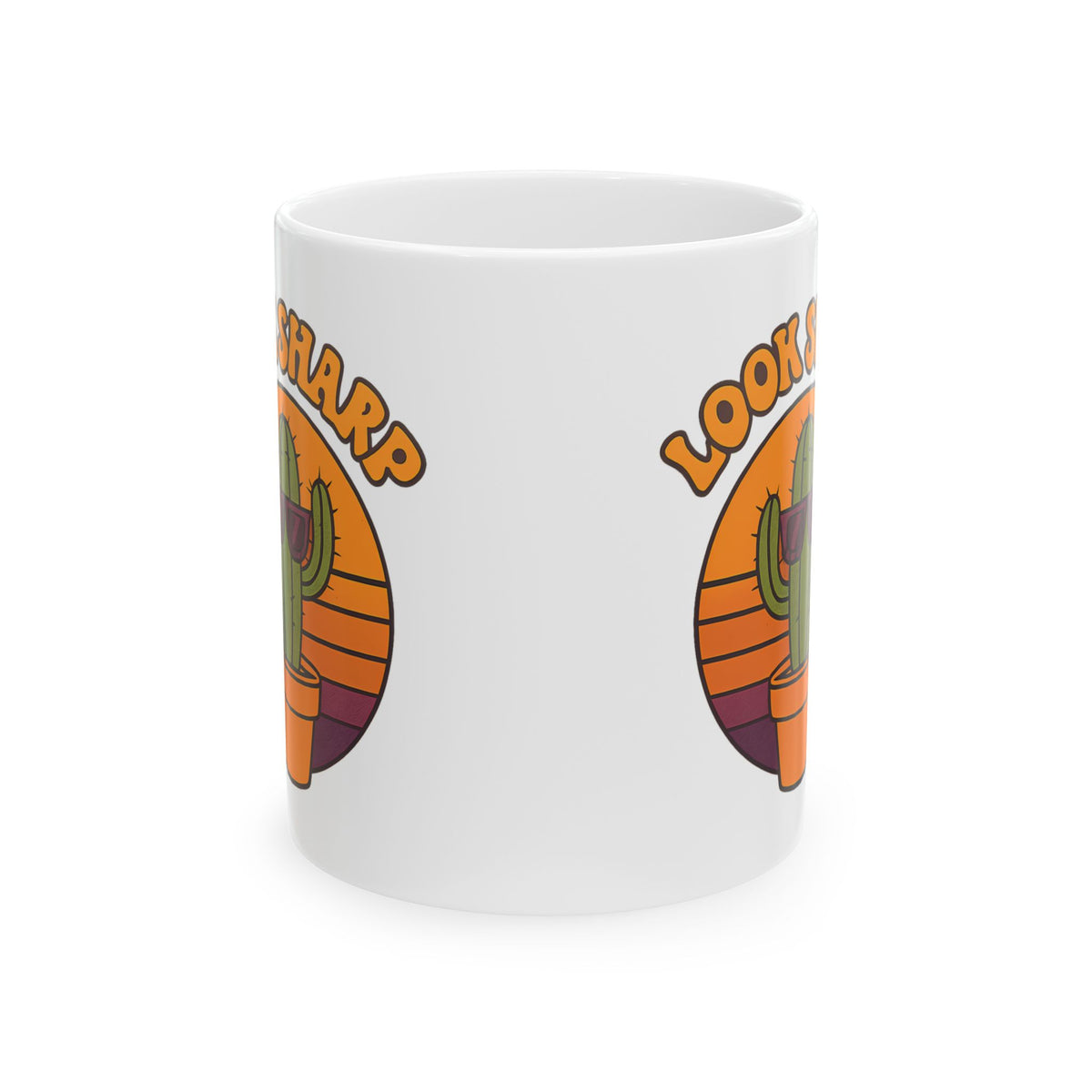Look Sharp Funny Retro Cactus Plant Lover Coffee Mug