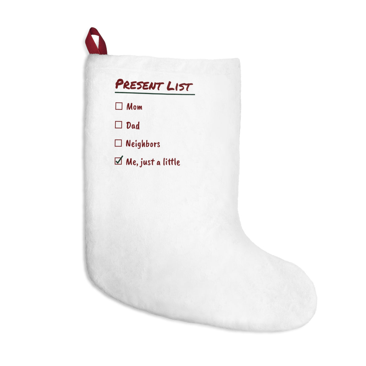 Funny Christmas Shopping Christmas Stocking Present List Me Just A Little