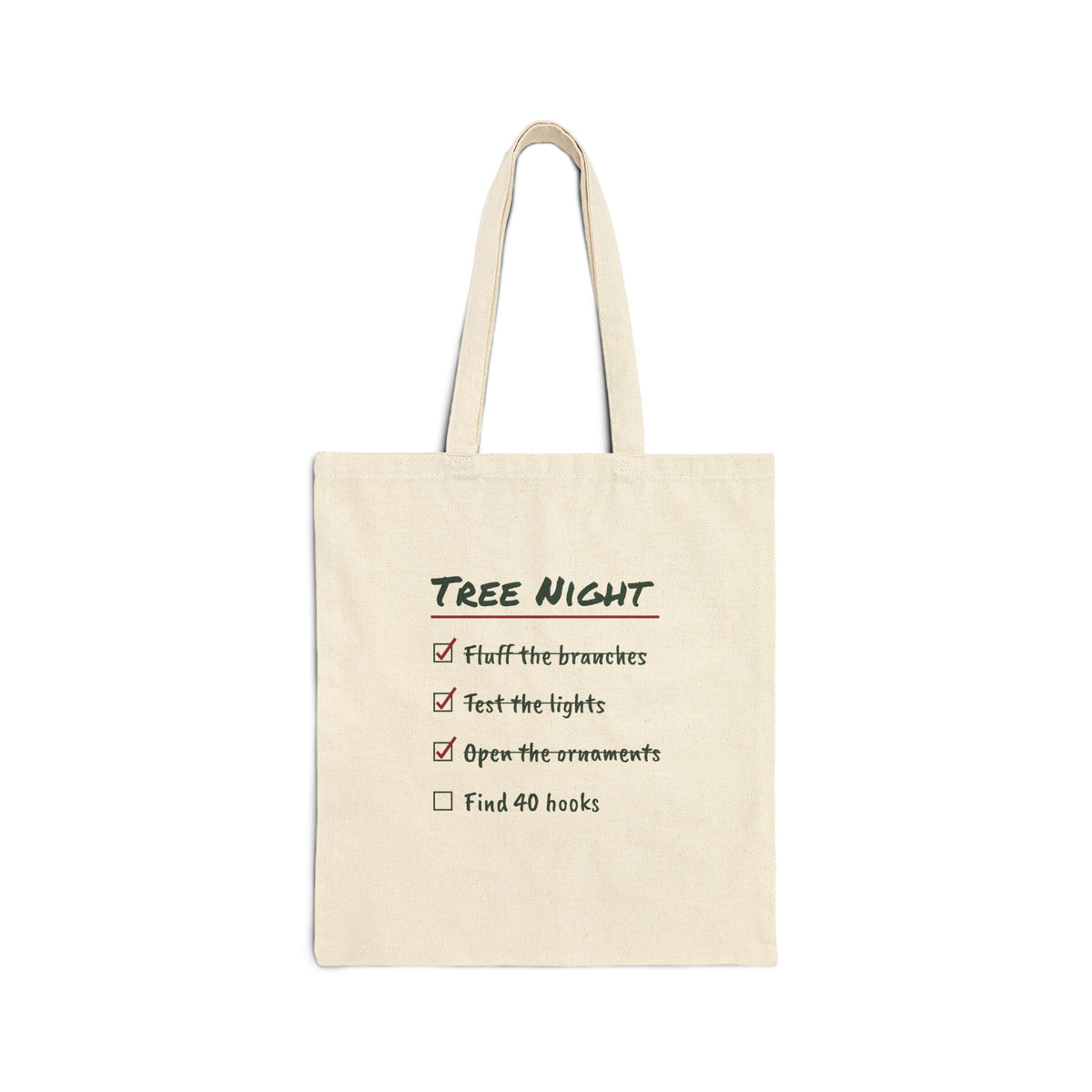 Funny Christmas Tote Bag Tree Night Checklist Find 40 Hooks