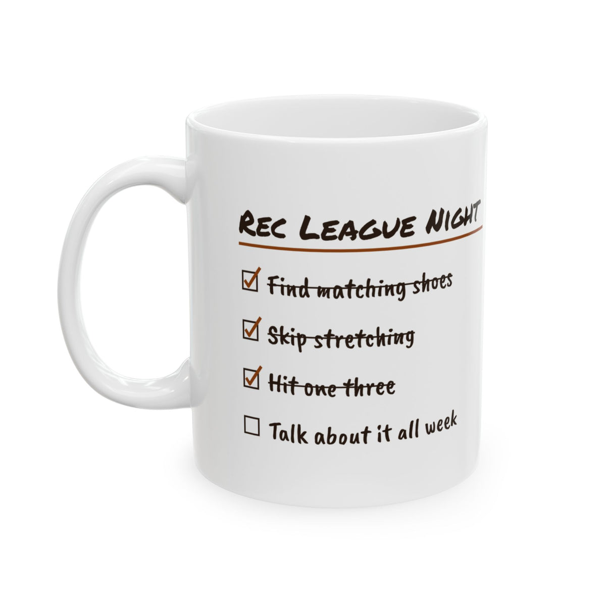 Funny Basketball Coffee Mug Rec League Night Checklist
