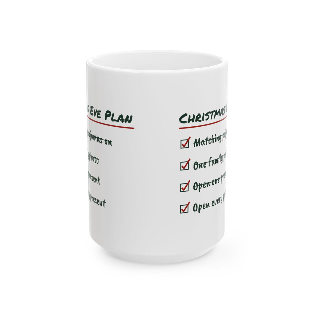 Funny Christmas Coffee Mug Christmas Eve Plan Checklist For Family