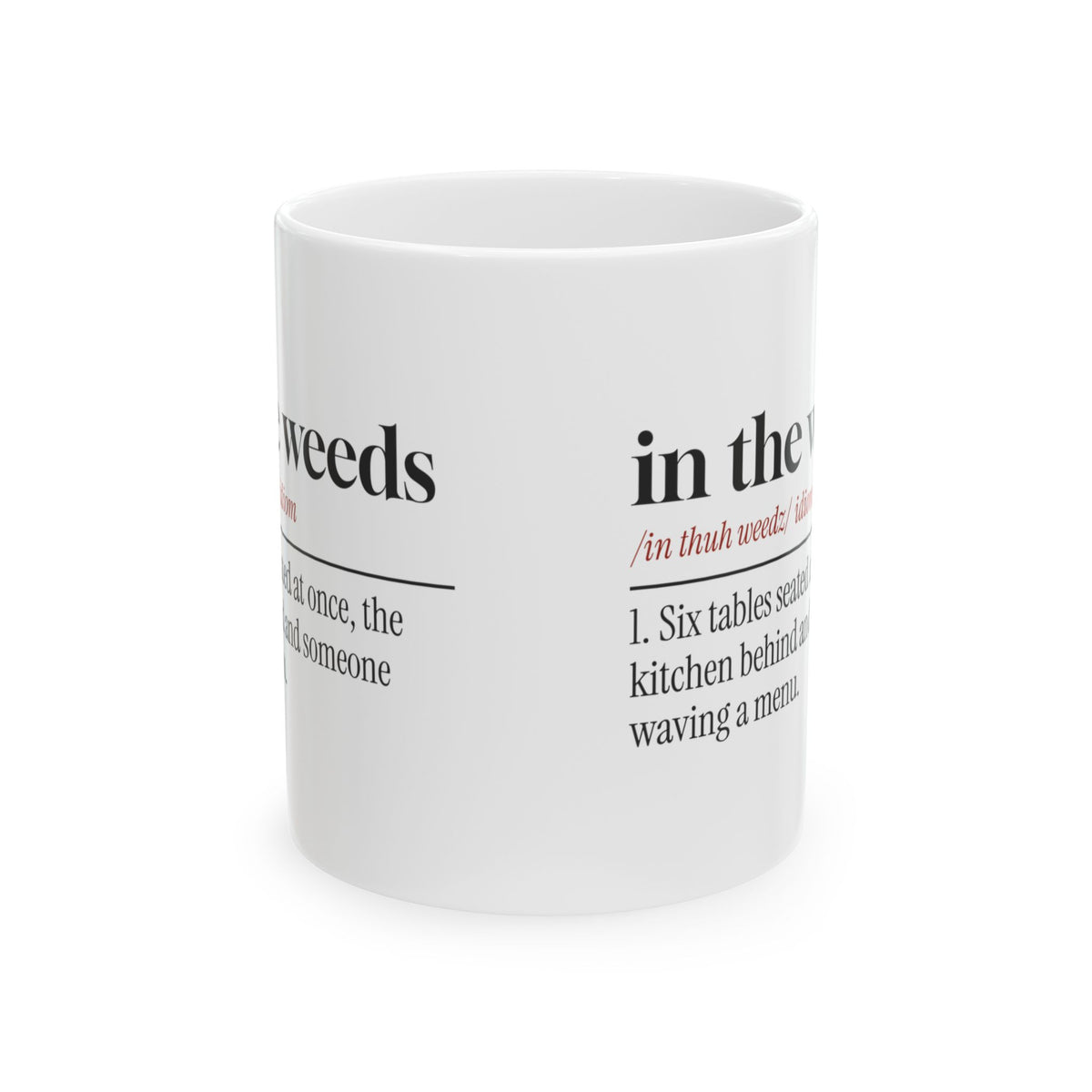 Funny Waitress Coffee Mug In The Weeds Dictionary Definition