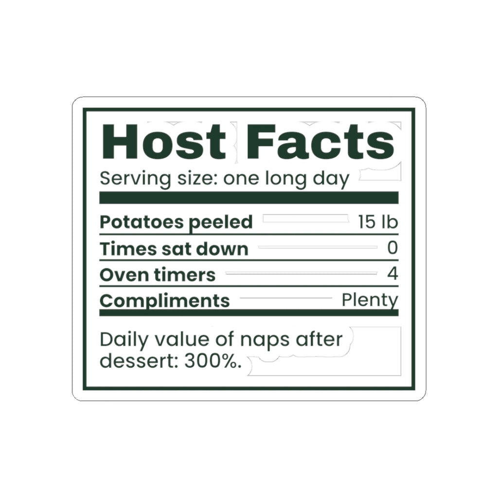 Funny Christmas Hosting Sticker Host Facts Label For The Host