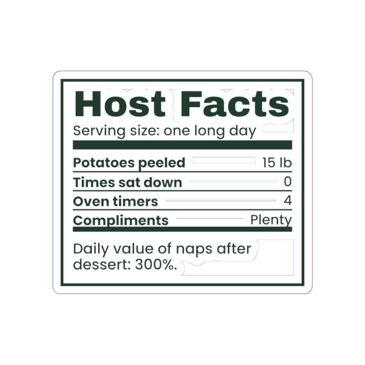 Funny Christmas Hosting Sticker Host Facts Label For The Host