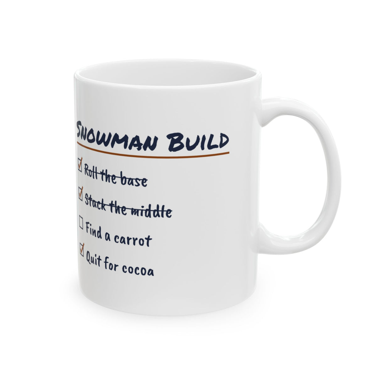 Funny Christmas Coffee Mug Snowman Build Checklist For Hot Cocoa Lovers