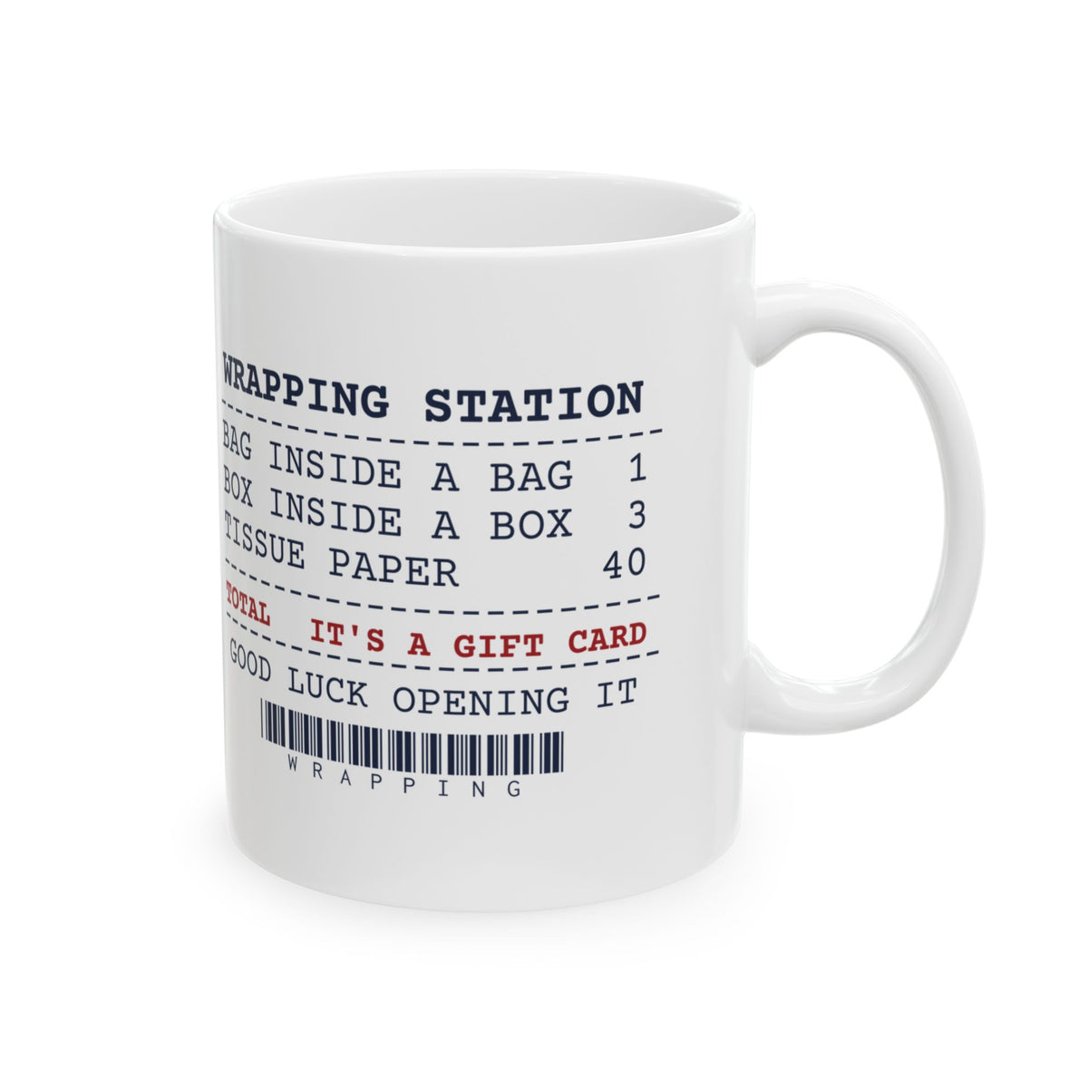 Funny Christmas Wrapping Coffee Mug Bag Within A Bag Within A Box