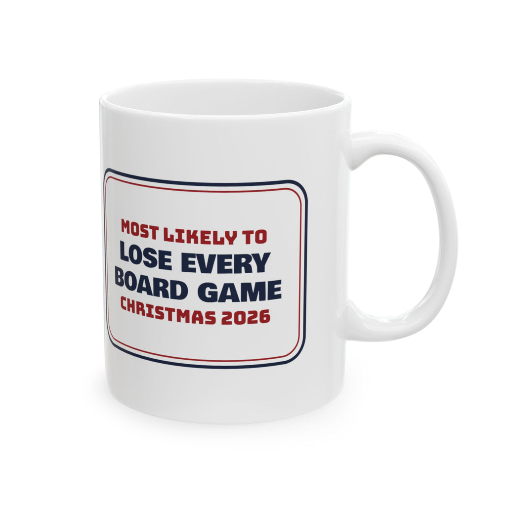 Funny Family Christmas Coffee Mug Most Likely To Lose Every Board Game