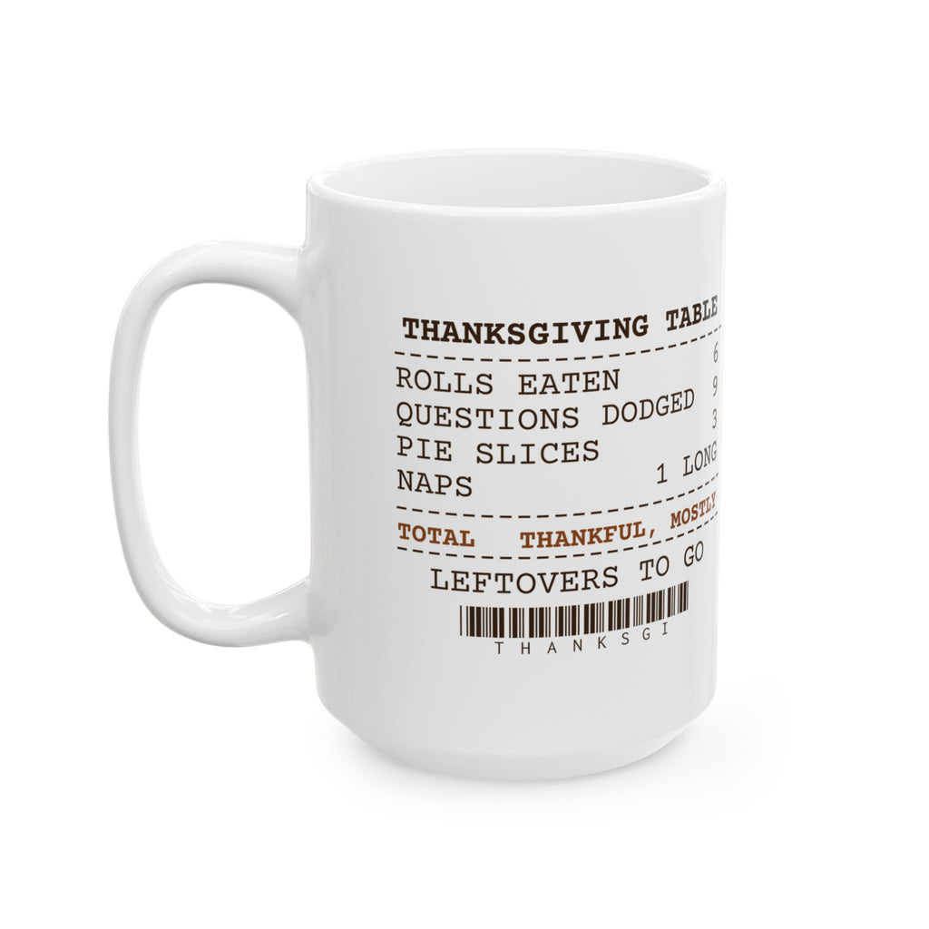 Funny Thanksgiving Coffee Mug Thanksgiving Table Questions Dodged 9