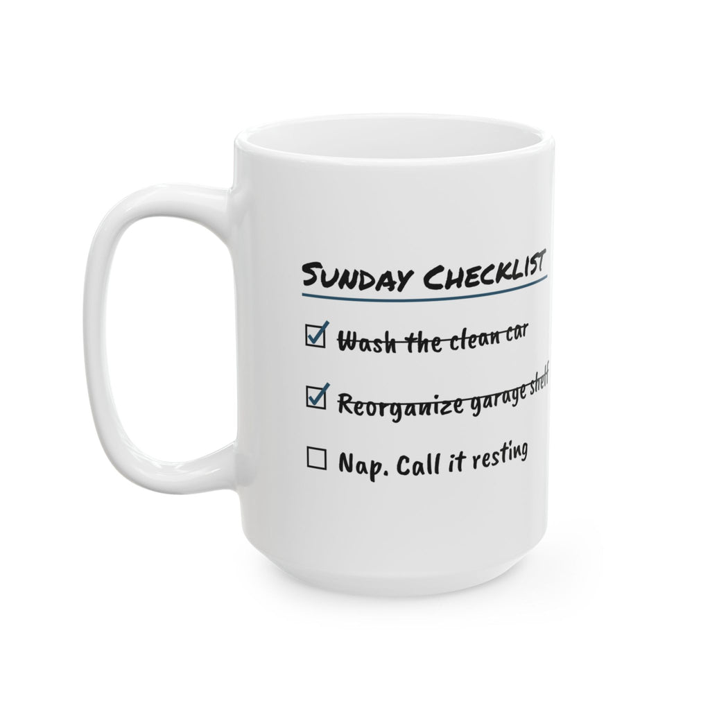 Funny Dad Coffee Mug Sunday Checklist Nap For Dad Fathers