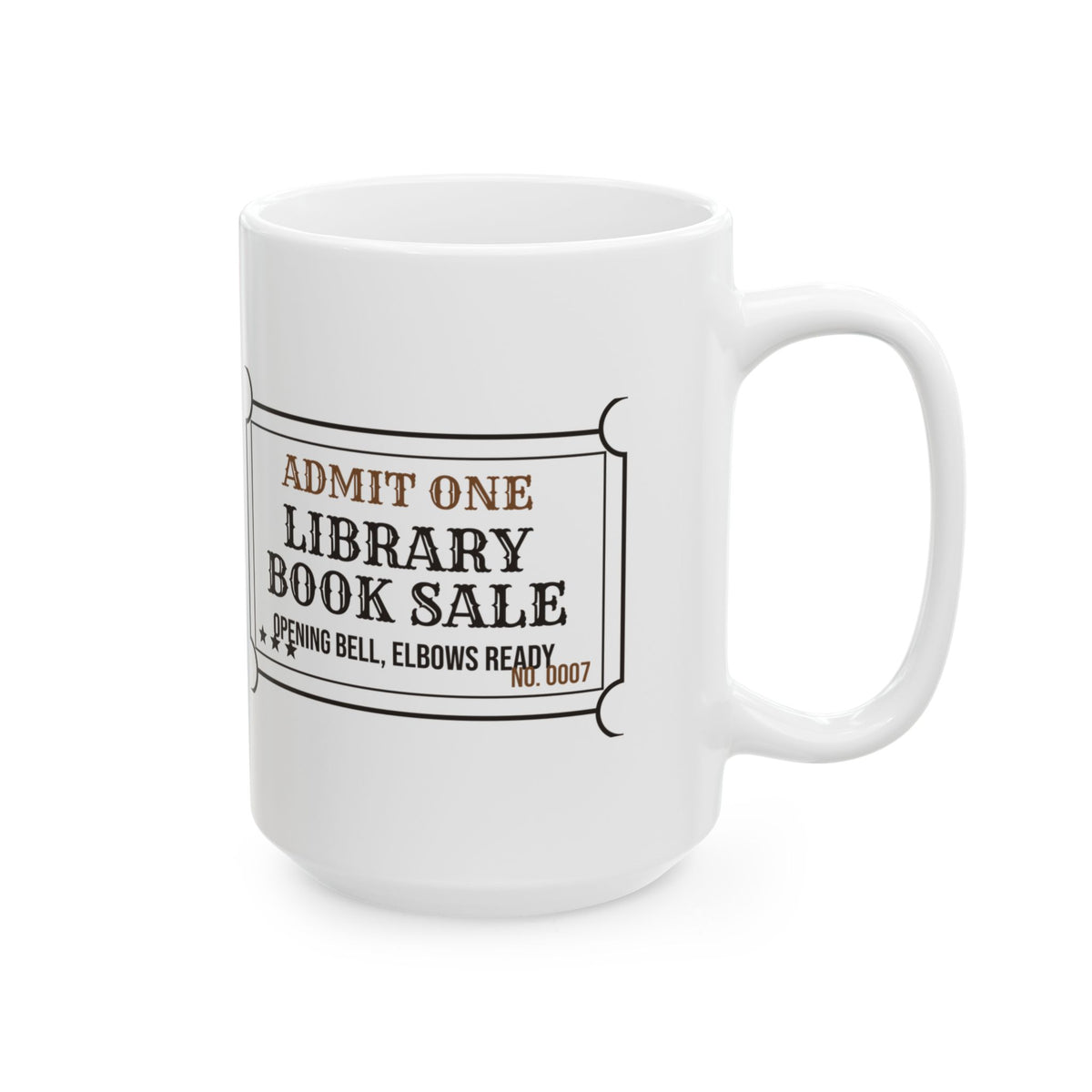 Funny Book Lover Coffee Mug Library Book Sale Elbows Ready For Readers