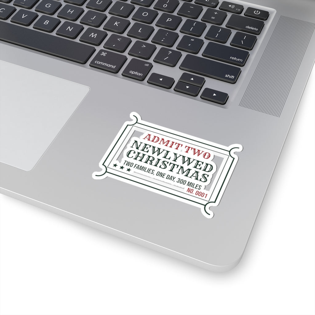 Funny Christmas Sticker Newlywed Christmas Two Families One Day