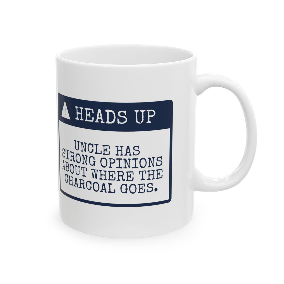 Funny Fourth Of July Coffee Mug Charcoal Opinions Uncle Warning Label