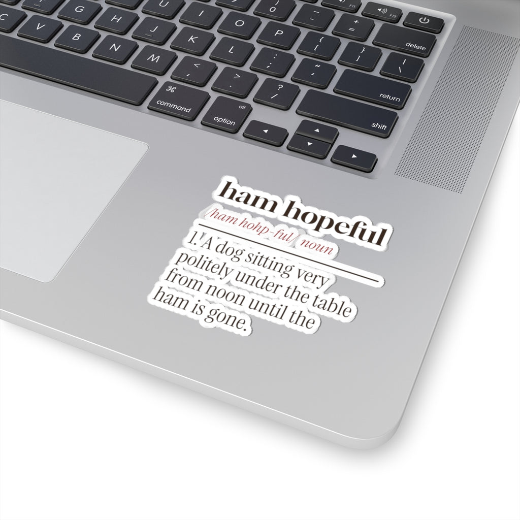 Funny Christmas Dog Sticker Ham Hopeful Dictionary Definition