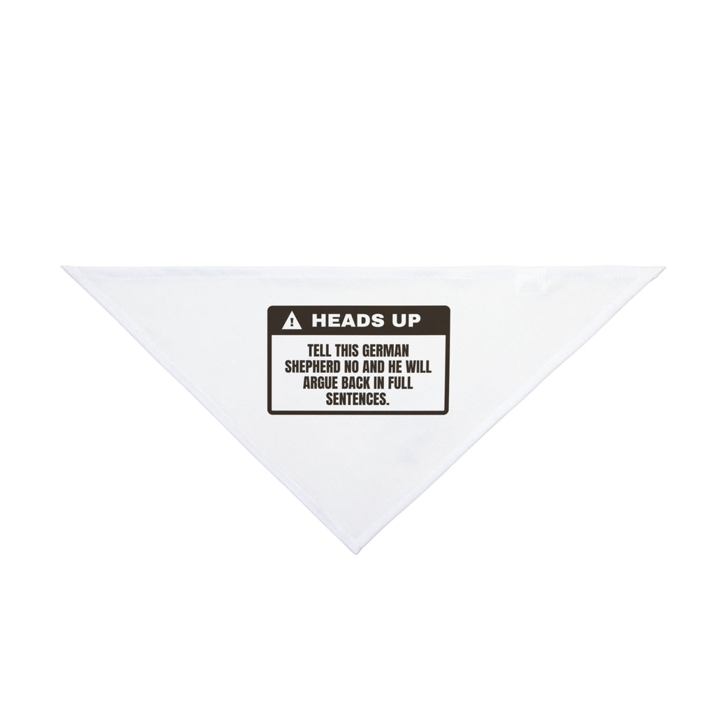 Funny German Shepherd Dog Bandana Says No Back In Full Sentences
