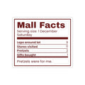 Funny Christmas Shopping Sticker Mall Facts Nutrition Label