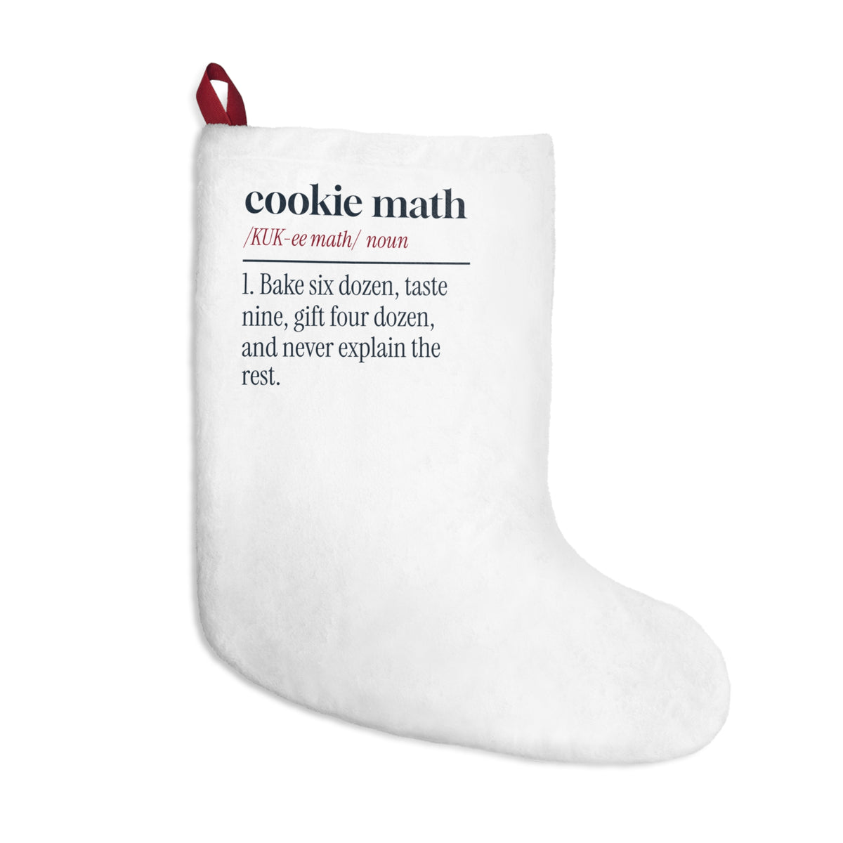 Funny Christmas Baking Christmas Stocking Cookie Math Dictionary Definition