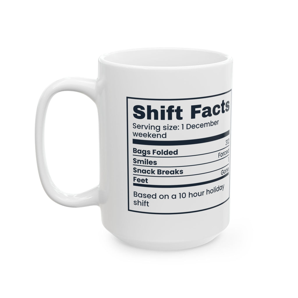 Funny Christmas Retail Coffee Mug Shift Facts For Retail Workers