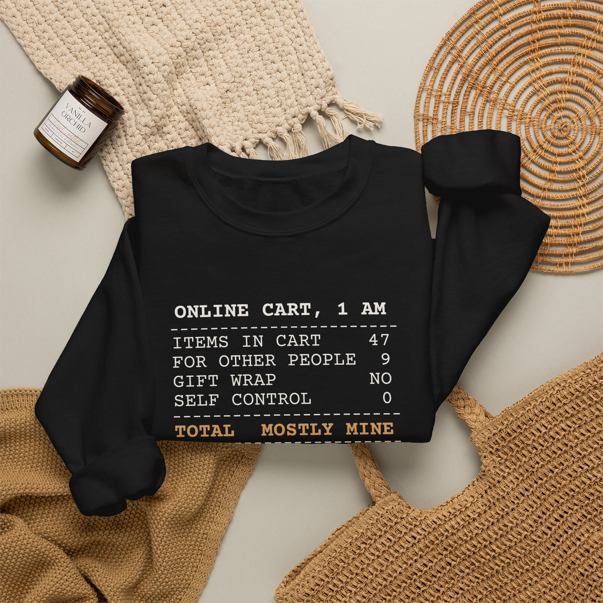 Funny Christmas Shopping Sweatshirt Items In Cart 47 Receipt
