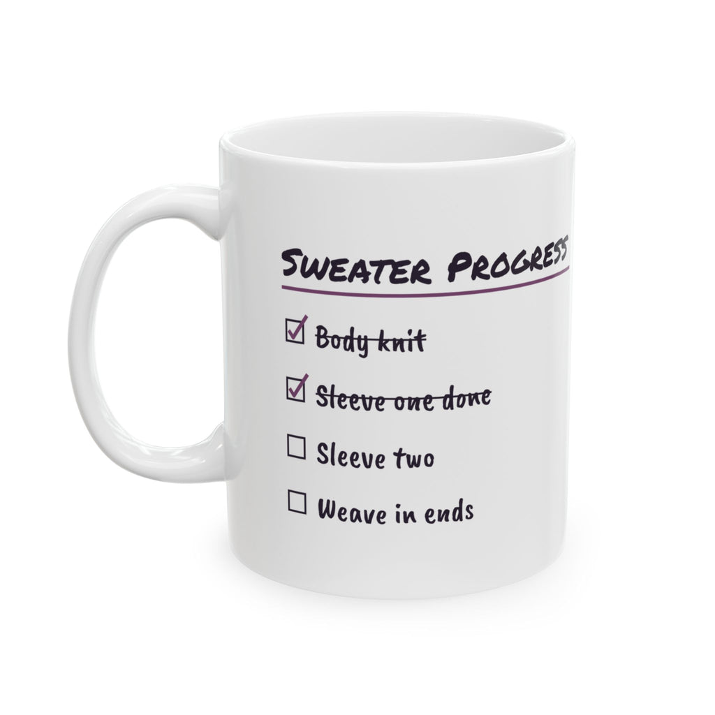 Funny Knitting Mug Second Sleeve Starting Any Year Now Checklist