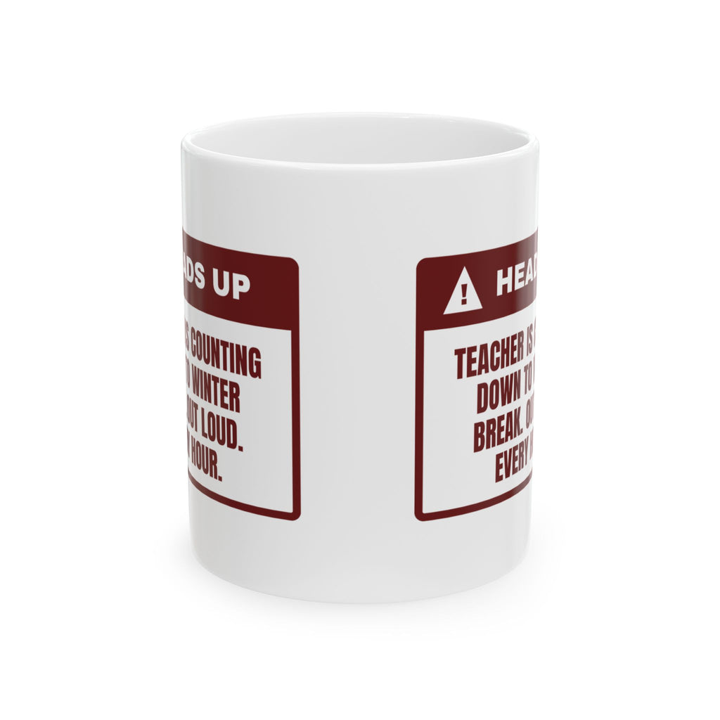 Funny Christmas Teacher Coffee Mug Counting Down To Winter Break