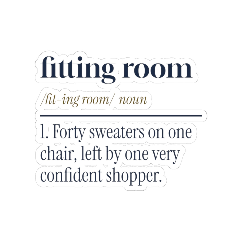 Funny Retail Christmas Sticker Fitting Room Dictionary Definition