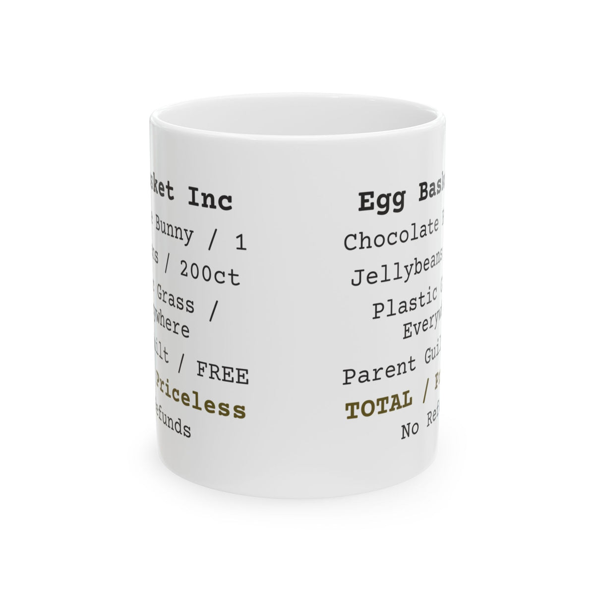 Easter Mug Egg Basket Receipt Priceless Family