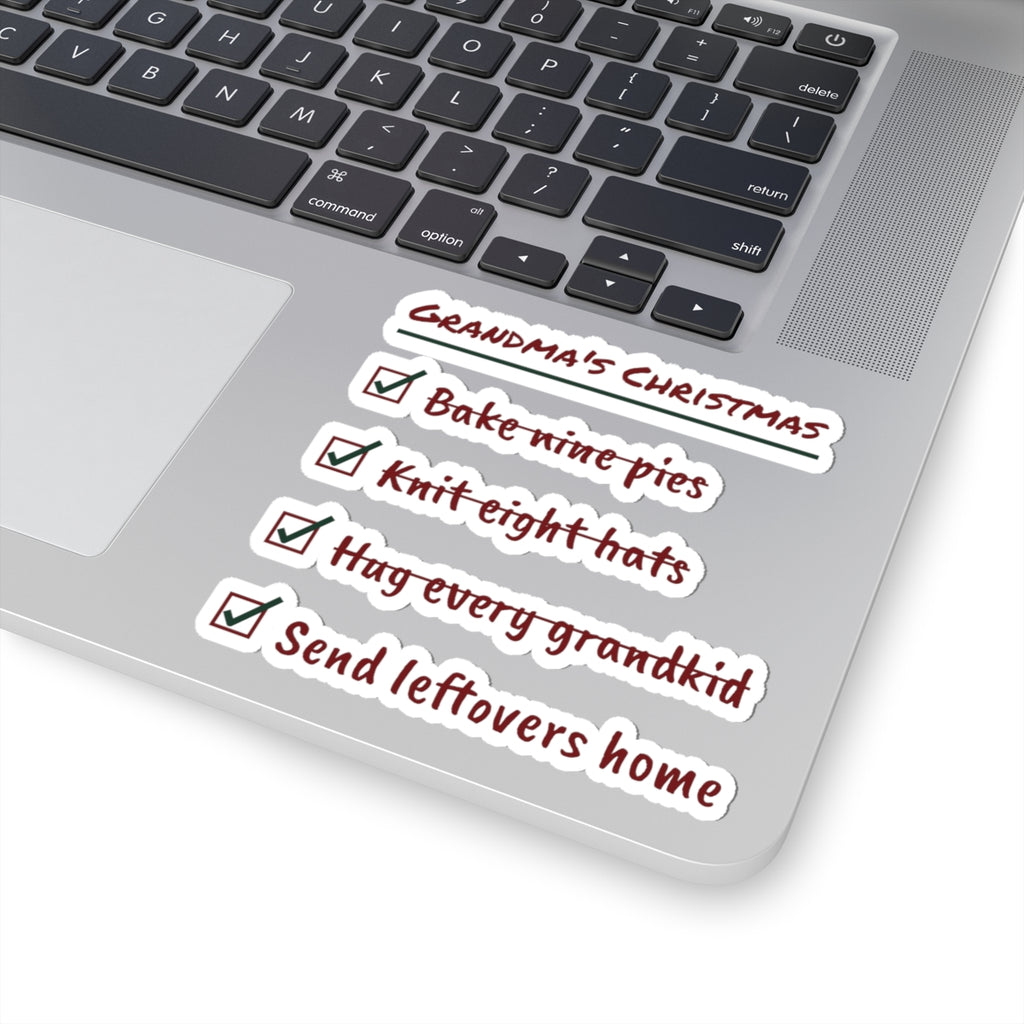 Funny Christmas Grandma Sticker Grandma's Christmas Checklist