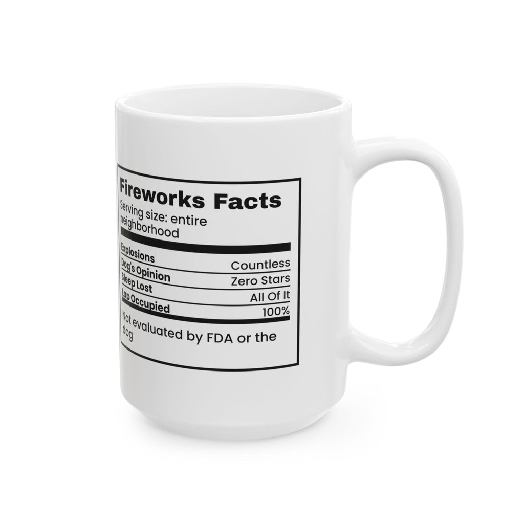 Funny Fireworks Facts Coffee Mug Zero Stars Dog Review For Owners