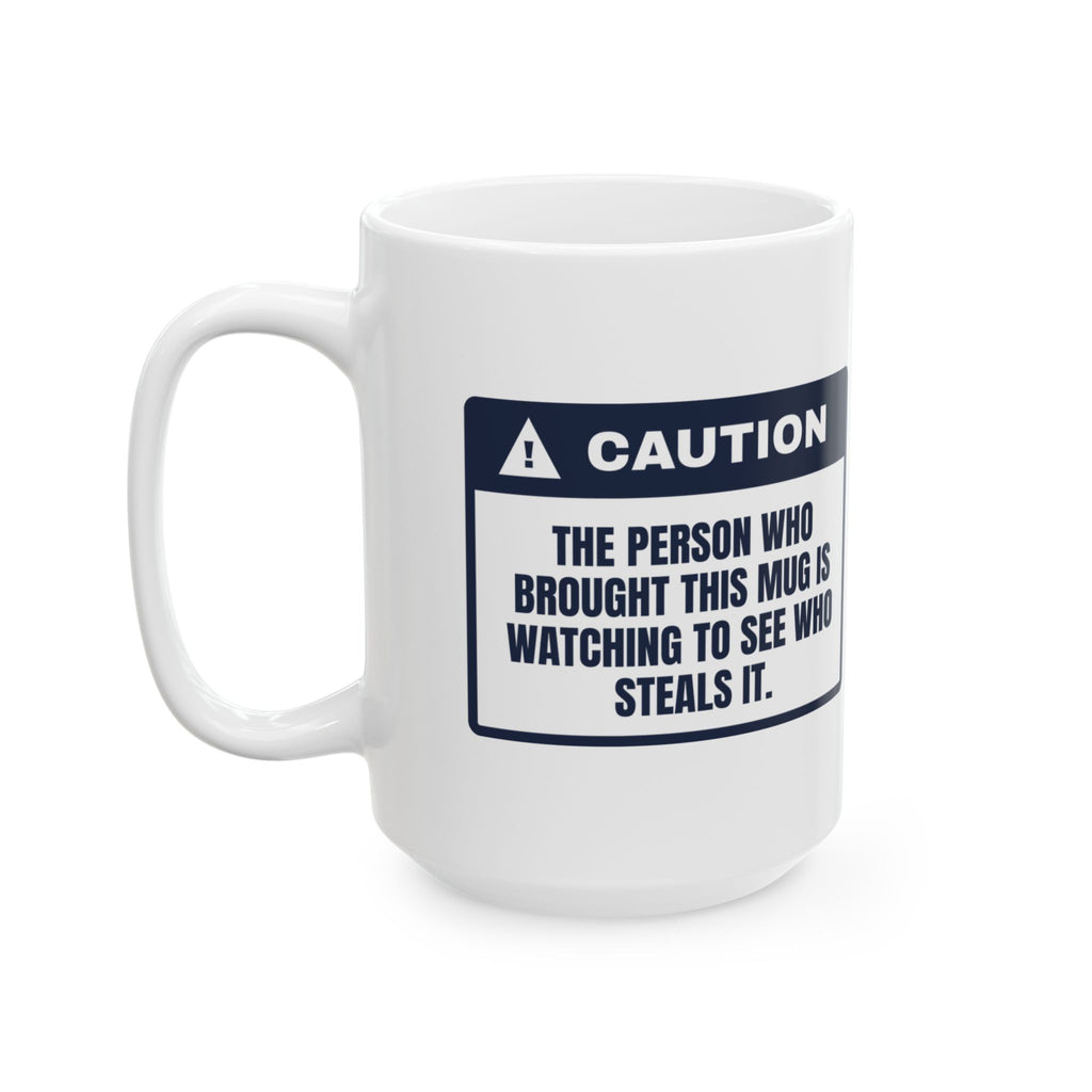 Funny White Elephant Coffee Mug The Person Who Brought This Is Watching