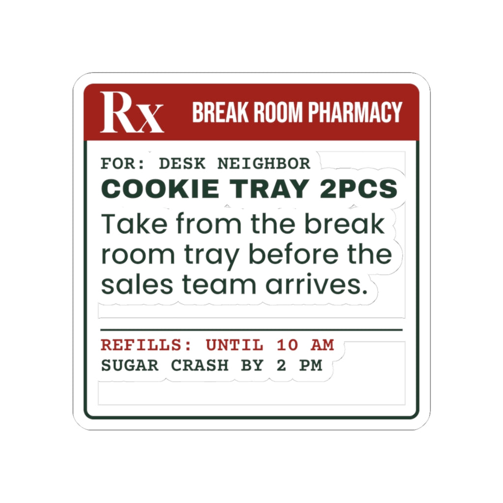 Funny Christmas Coworker Sticker Cookie Tray Prescription Label