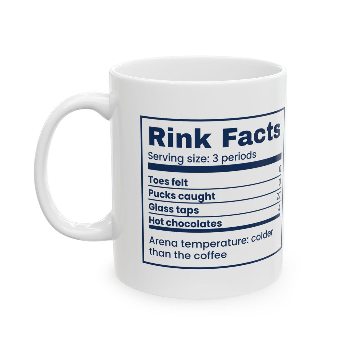 Funny Hockey Mom Coffee Mug Rink Facts Toes Felt Zero
