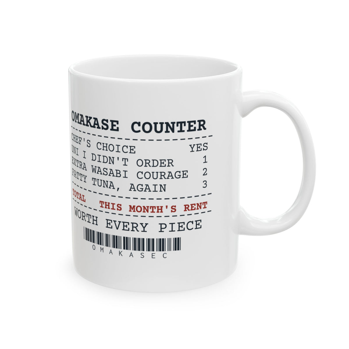 Funny Sushi Coffee Mug Omakase Receipt For Sushi Lovers