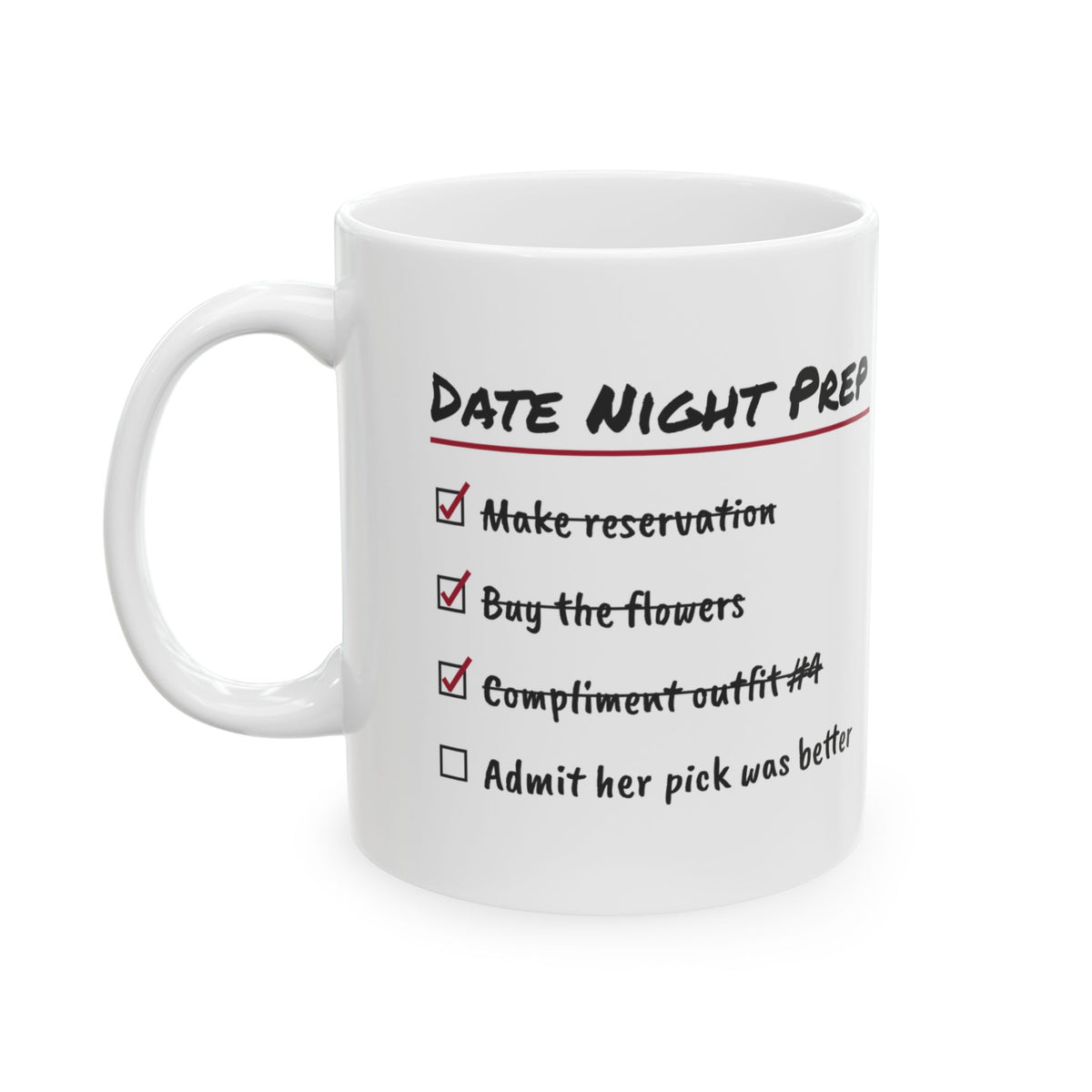 Funny Wife Coffee Mug Date Night Checklist For Wife