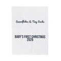 Baby's First Christmas Throw Blanket 2026 Snowflakes And Tiny Socks