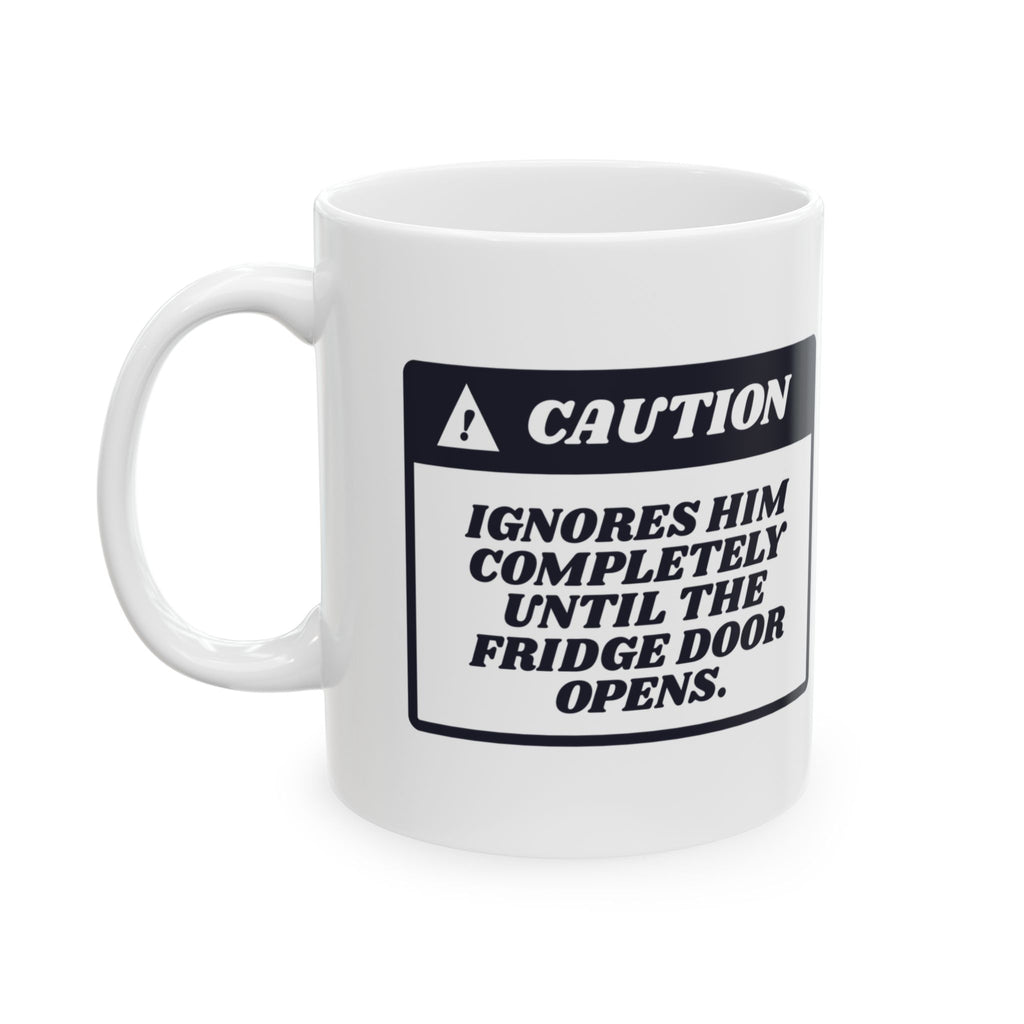 Funny Cat Dad Coffee Mug Caution Label For Cat Dads