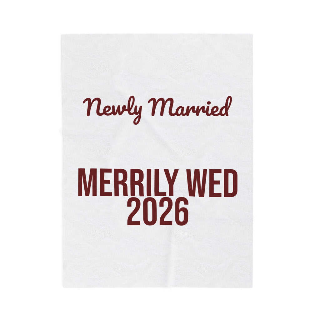 Newlywed Christmas Throw Blanket Newly Married Merrily Wed 2026