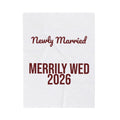 Newlywed Christmas Throw Blanket Newly Married Merrily Wed 2026