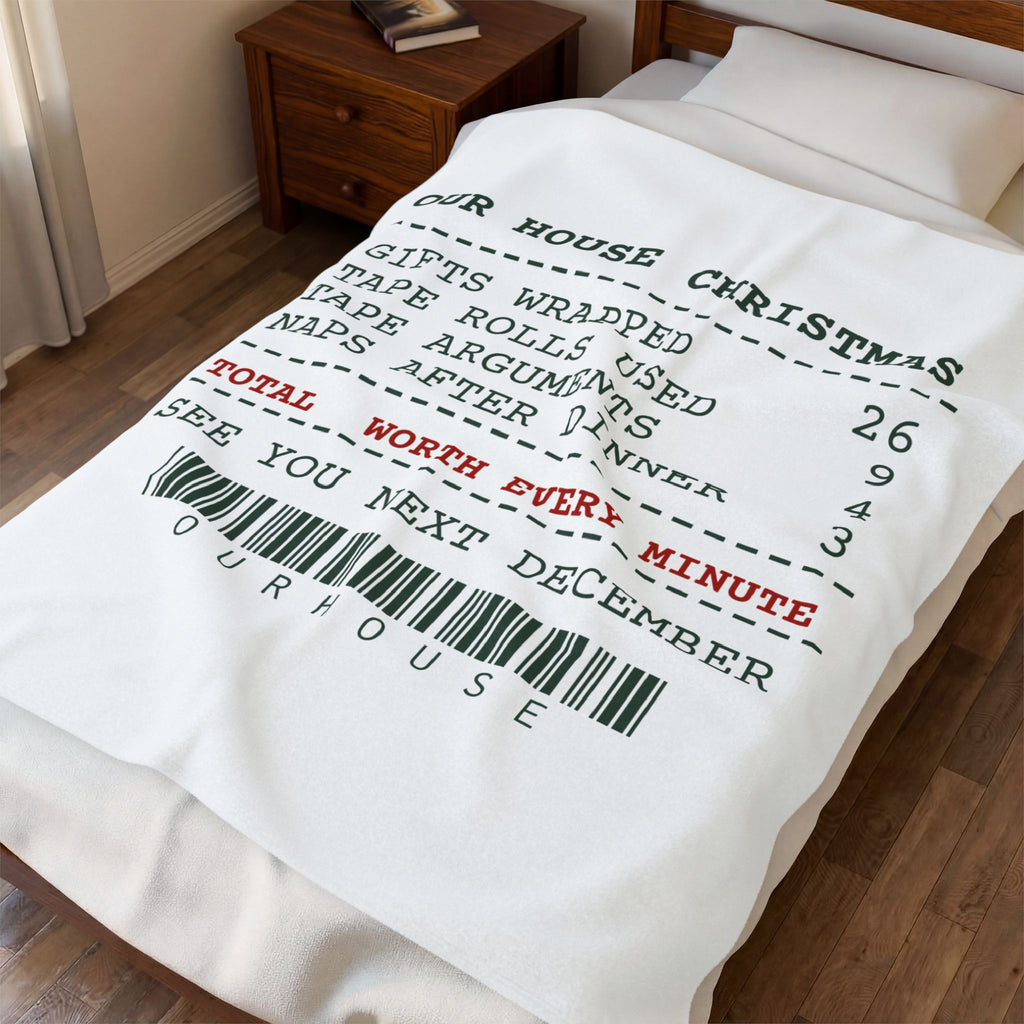 Funny Family Christmas Throw Blanket Our House Christmas Receipt