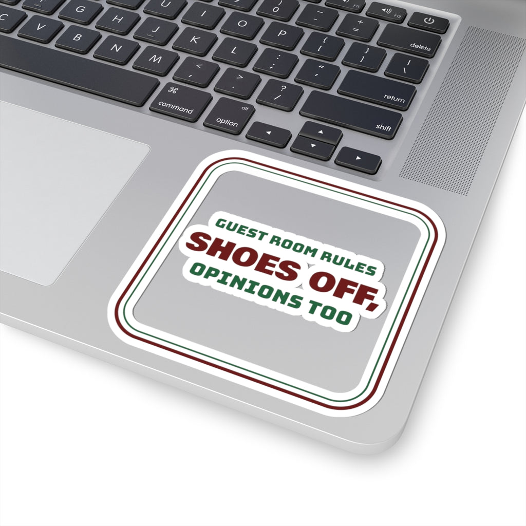 Funny Christmas In-Laws Sticker Shoes Off Opinions Too