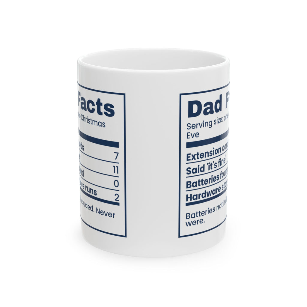 Funny Christmas Coffee Mug Dad Facts Batteries Not Included