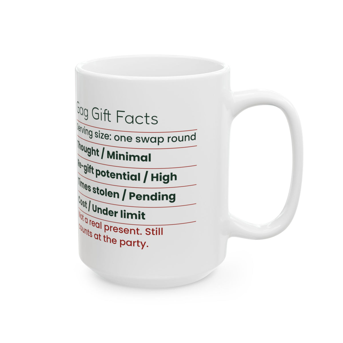 Funny White Elephant Coffee Mug Gag Gift Facts Label For Coworkers