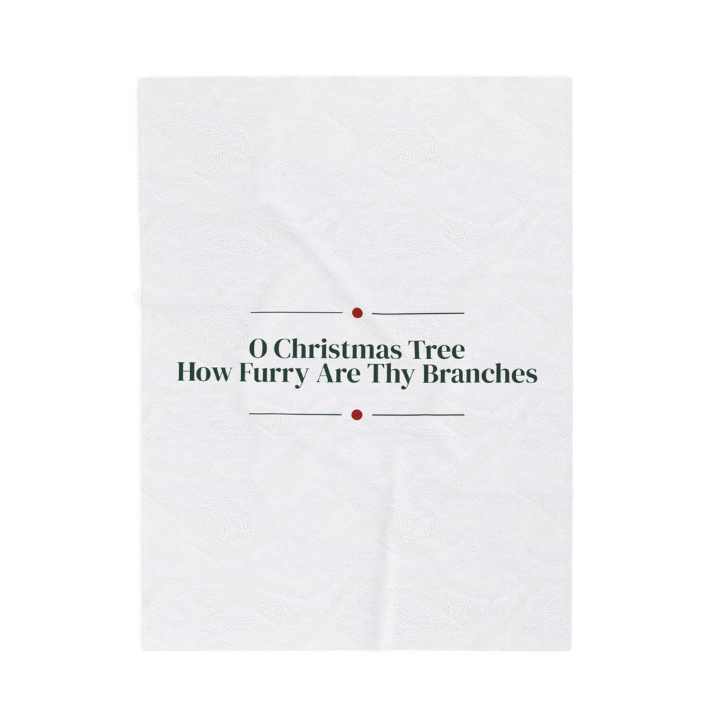 Funny Cat Christmas Throw Blanket O Christmas Tree How Furry Thy Branches