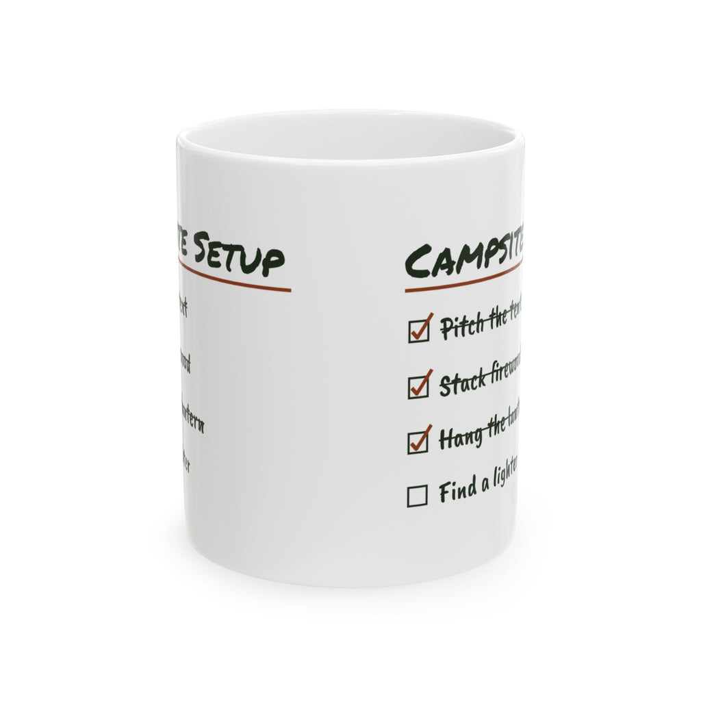 Funny Camping Mug Firewood Stacked No Lighter Checklist For Campers