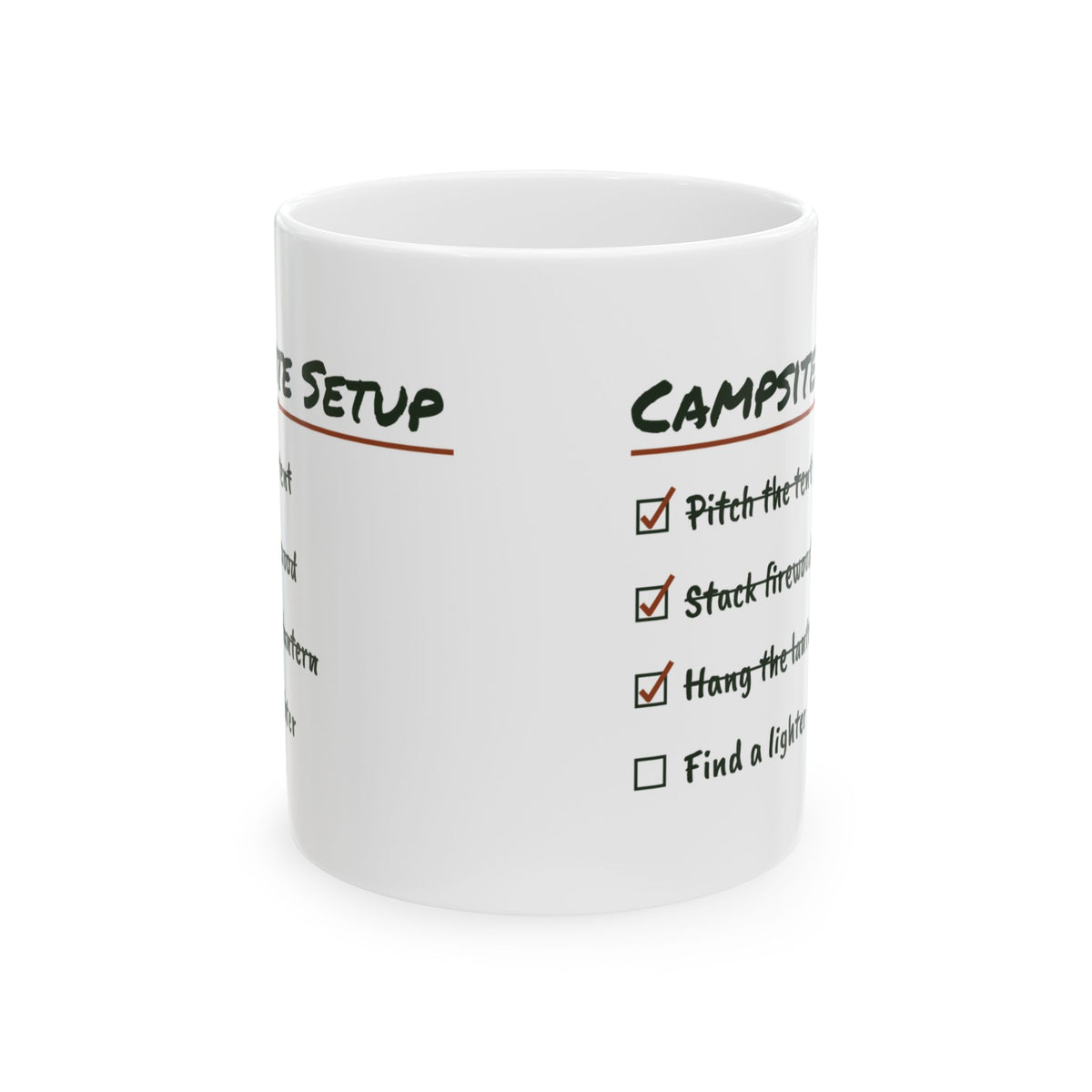 Funny Camping Mug Firewood Stacked No Lighter Checklist For Campers