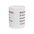 Funny Christmas Mom Coffee Mug Mom's Christmas Eve Checklist