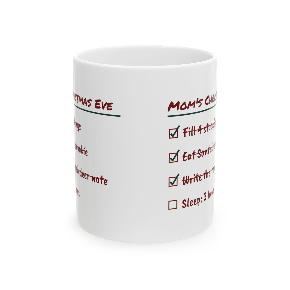 Funny Christmas Mom Coffee Mug Mom's Christmas Eve Checklist
