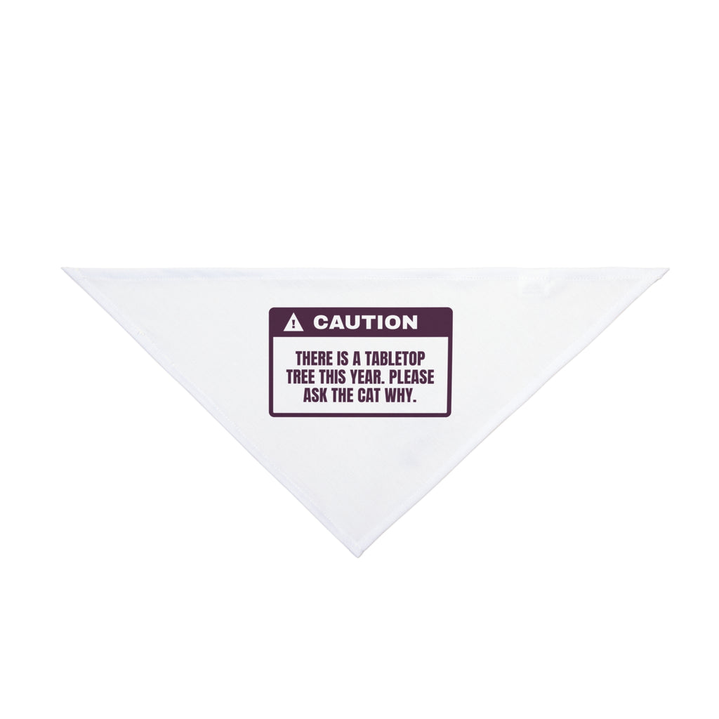 Funny Cat Christmas Dog Bandana Tabletop Tree This Year Ask The Cat Why