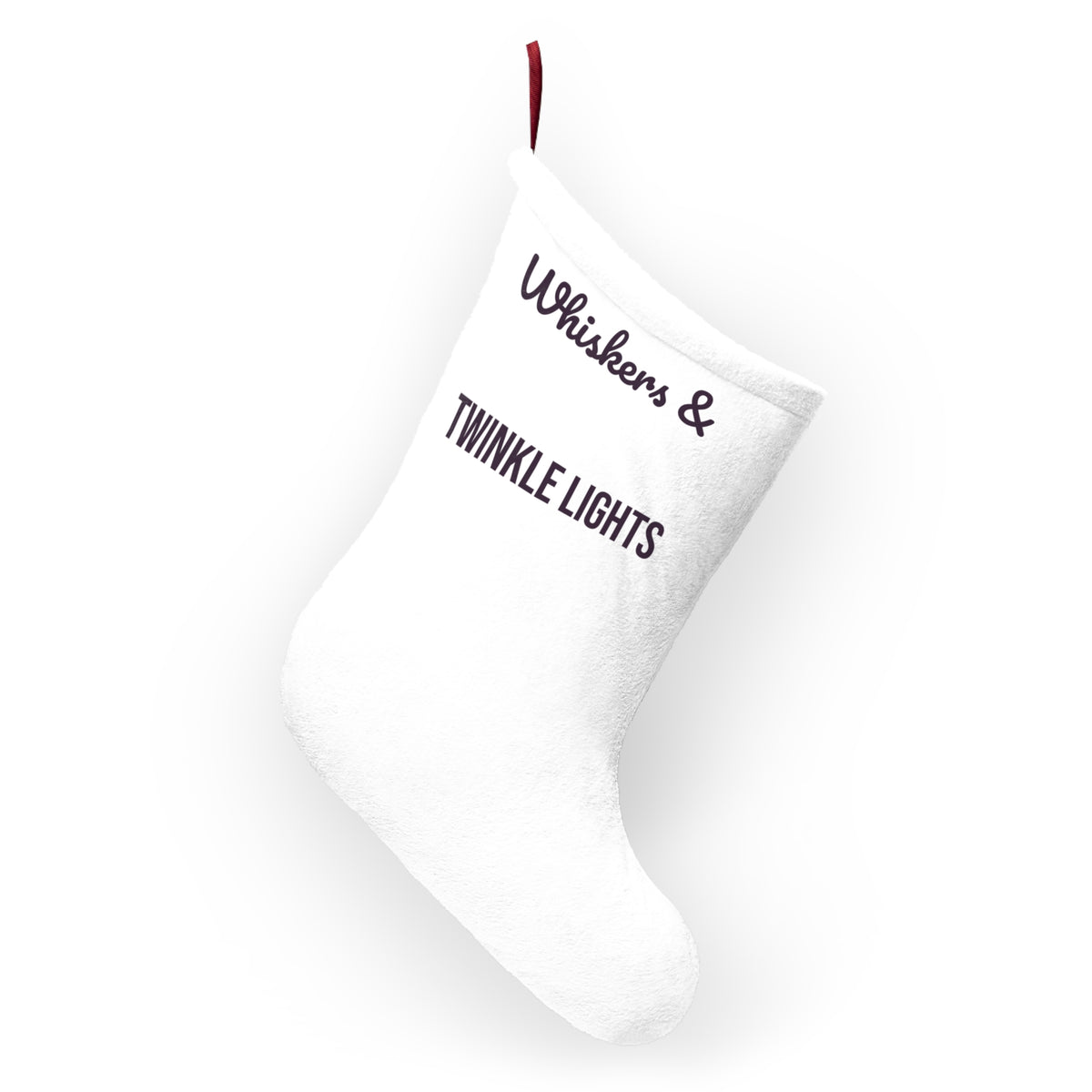 Christmas Cat Christmas Stocking Whiskers And Twinkle Lights