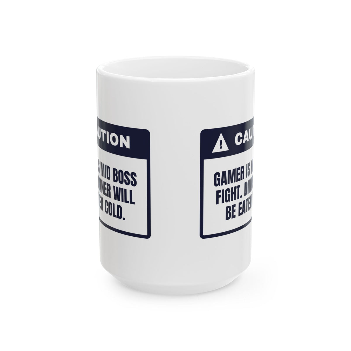 Funny Gamer Coffee Mug Mid Boss Fight Dinner Eaten Cold Warning